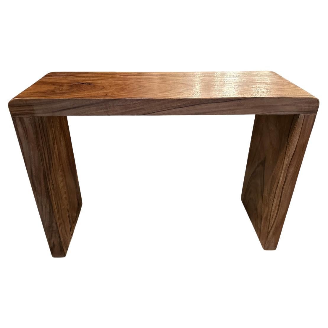 Andrianna Shamaris Minimalist Suar Wood Console Table For Sale