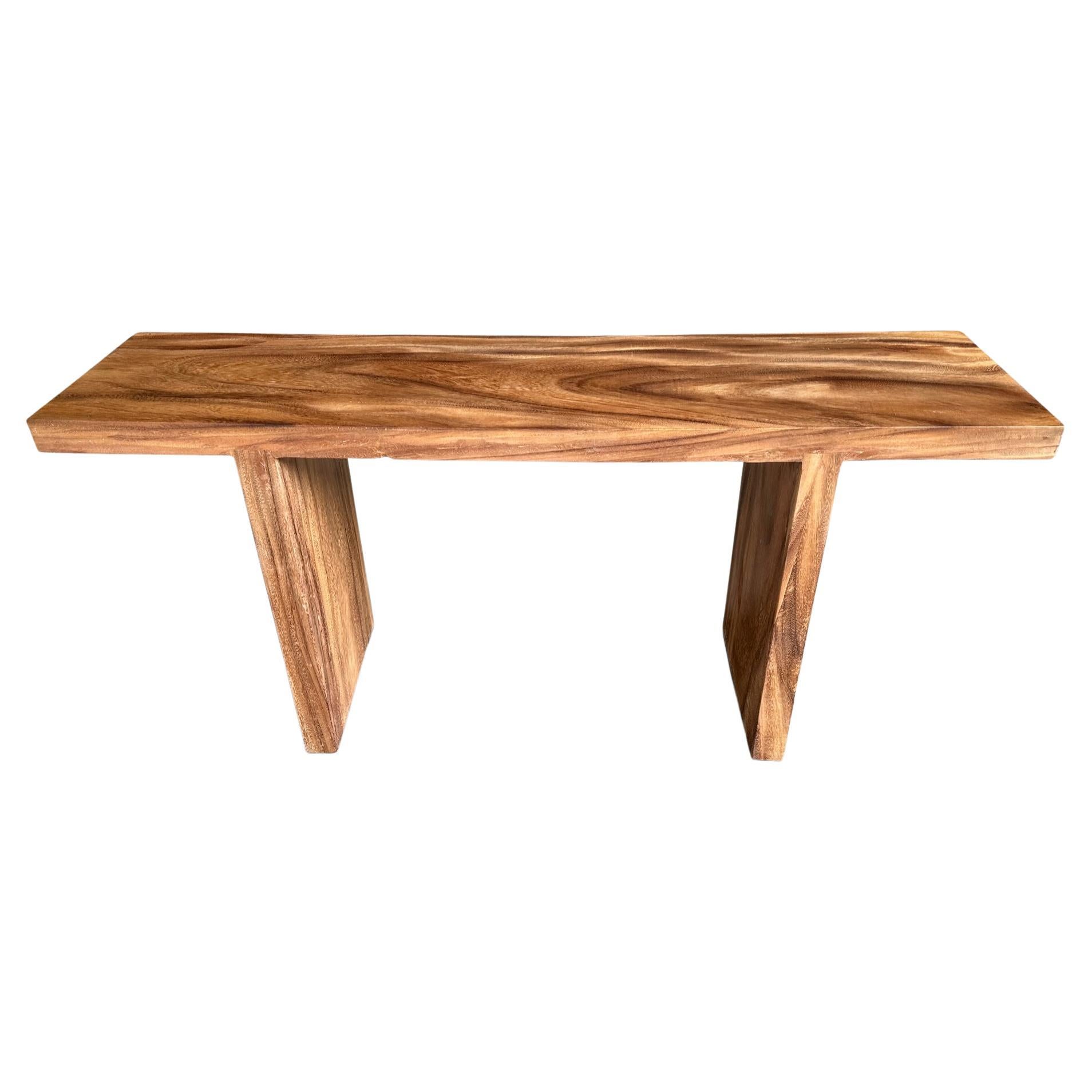 Andrianna Shamaris Minimalist Suar Wood Console Table