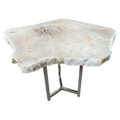 Table d'appoint Andrianna Shamaris minimaliste en bois pétrifié très lisse