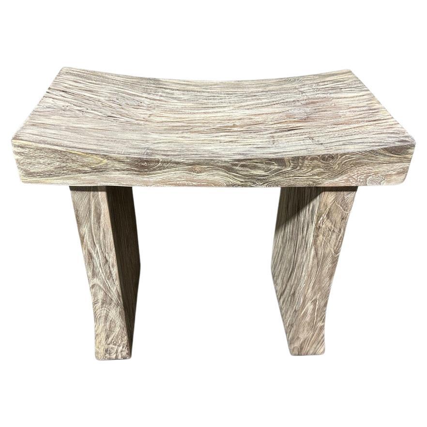 Andrianna Shamaris Minimalist Teak Wood Bench For Sale