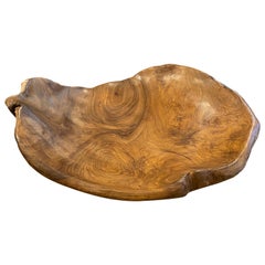 Andrianna Shamaris Minimalist Teak Wood Sculptural Bowl
