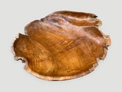 Andrianna Shamaris Minimalist Teak Wood Sculptural Bowl or Tray