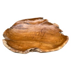 Andrianna Shamaris Minimalist Teak Wood Sculptural Bowl or Tray