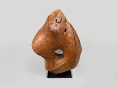 Antique Andrianna Shamaris Minimalist Teak Wood Sculpture 