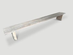 Andrianna Shamaris Minimalist Wabi Sabi Teak Wood Long Bench