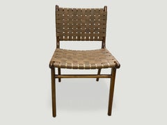 Andrianna Shamaris Modern Chair Series Single Backed Leather Woven Chair