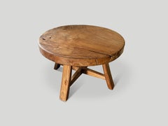 Andrianna Shamaris Modern Organic Ancient Teak Wood Side Table