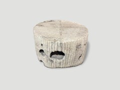 Andrianna Shamaris Modern Organic Teak Wood Hand Carved Coffee Table