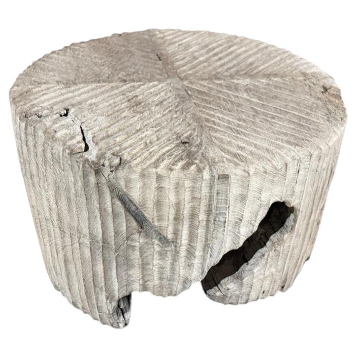 Andrianna Shamaris Modern Organic Teak Wood Hand Carved Coffee Table For Sale