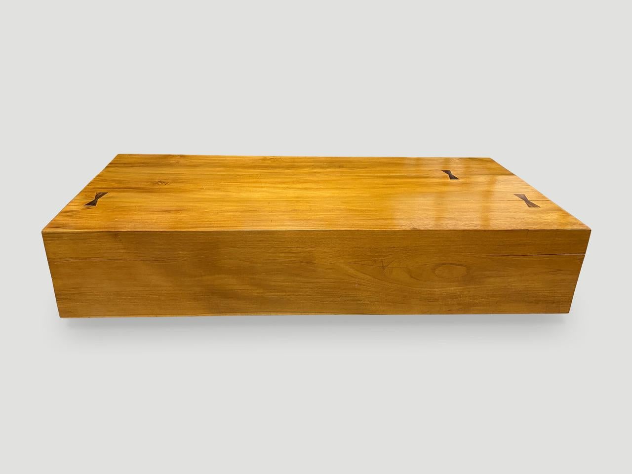 Organic Modern Andrianna Shamaris Modern Teak Wood Coffee Table For Sale
