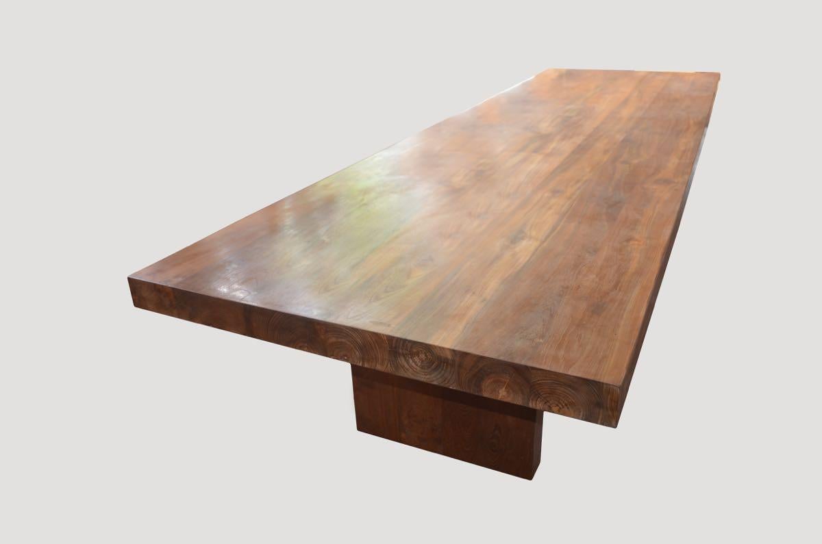 Organic Modern Andrianna Shamaris Modern Teak Wood Dining Table For Sale