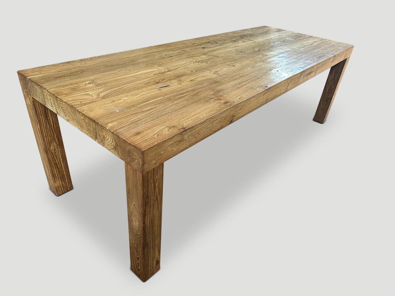 Organic Modern Andrianna Shamaris Modern Teak Wood Dining Table For Sale
