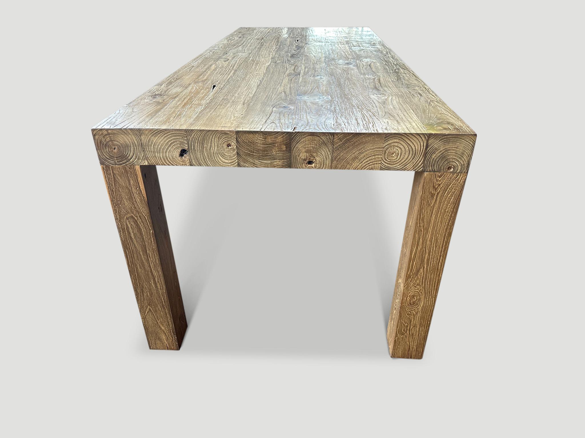 Organic Modern Andrianna Shamaris Modern Teak Wood Dining Table  For Sale