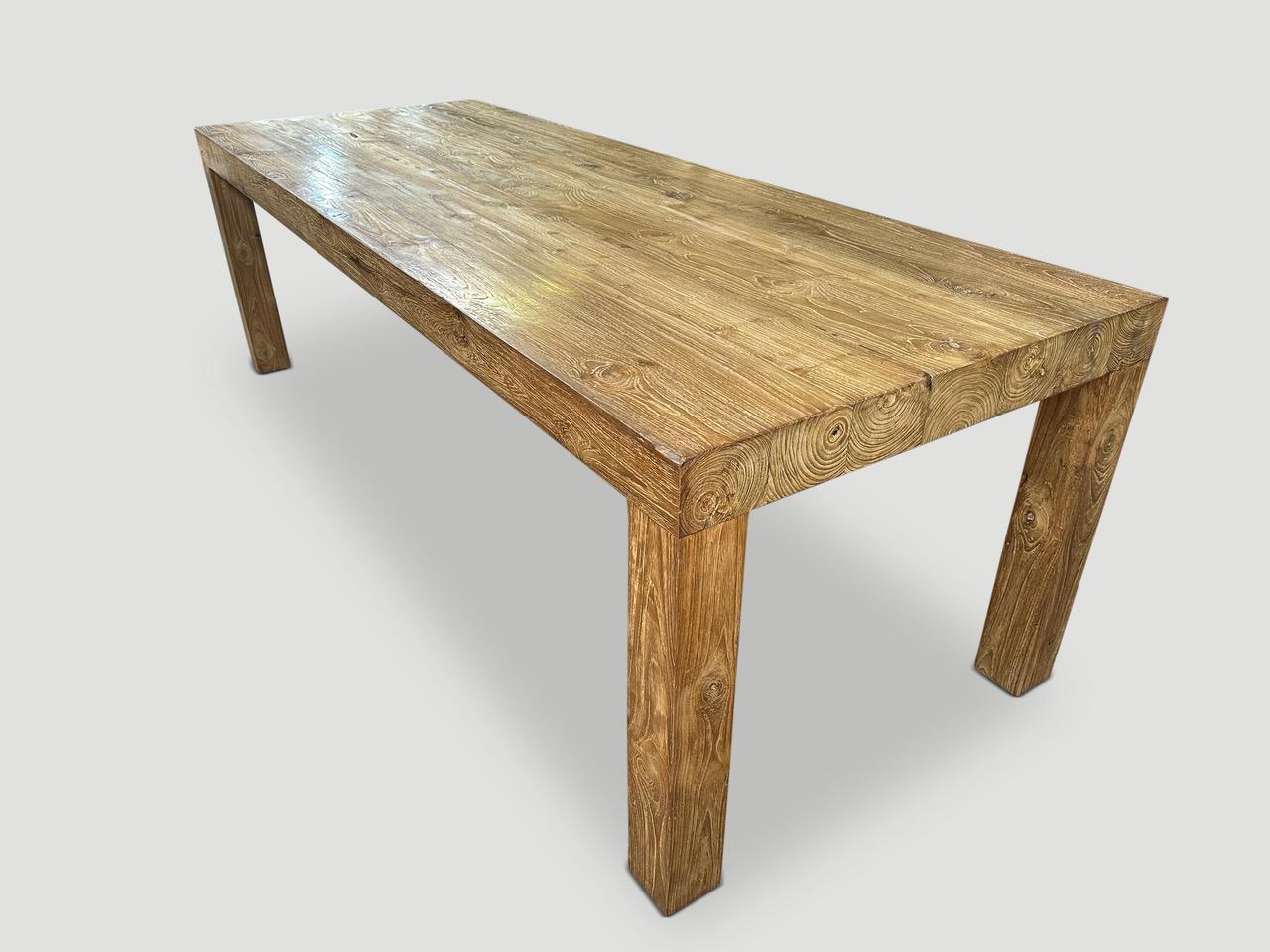 Contemporary Andrianna Shamaris Modern Teak Wood Dining Table For Sale
