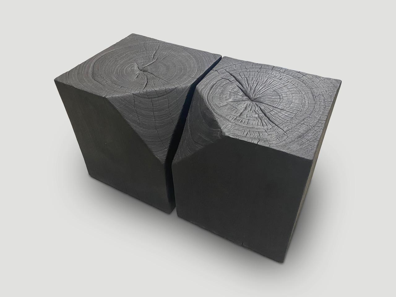 Organic Modern Andrianna Shamaris Modular Charred Suar Wood Coffee Table