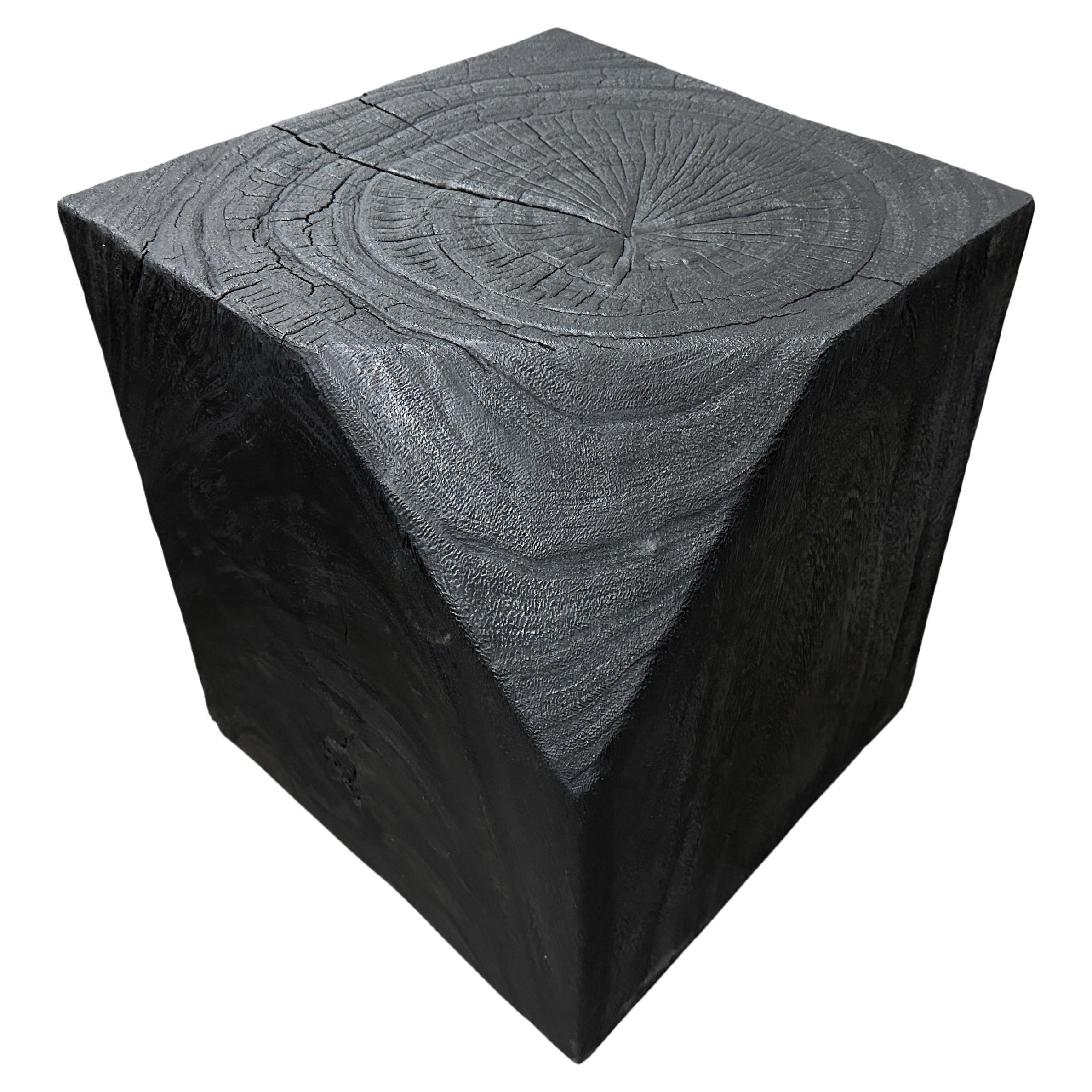 Andrianna Shamaris Modular Charred Suar Wood Side Table For Sale at 1stDibs