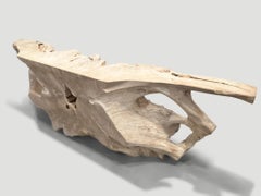 Andrianna Shamaris Monumental Bleached Teak Wood Console Table