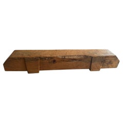Vintage Andrianna Shamaris Monumental Century Old Teak Wood Log Bench