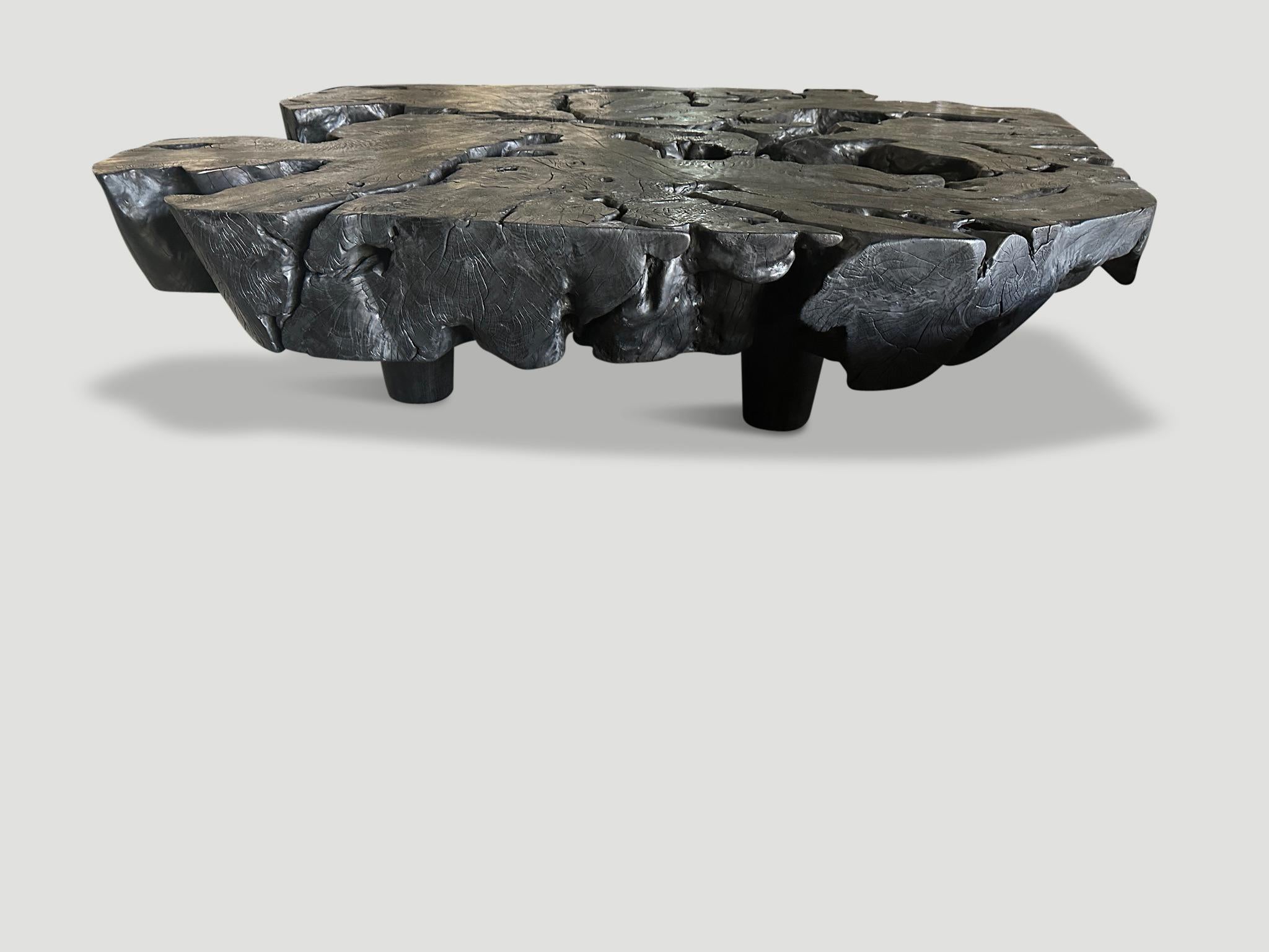 Andrianna Shamaris Monumental Charred Lychee Wood Coffee Table In Excellent Condition For Sale In New York, NY