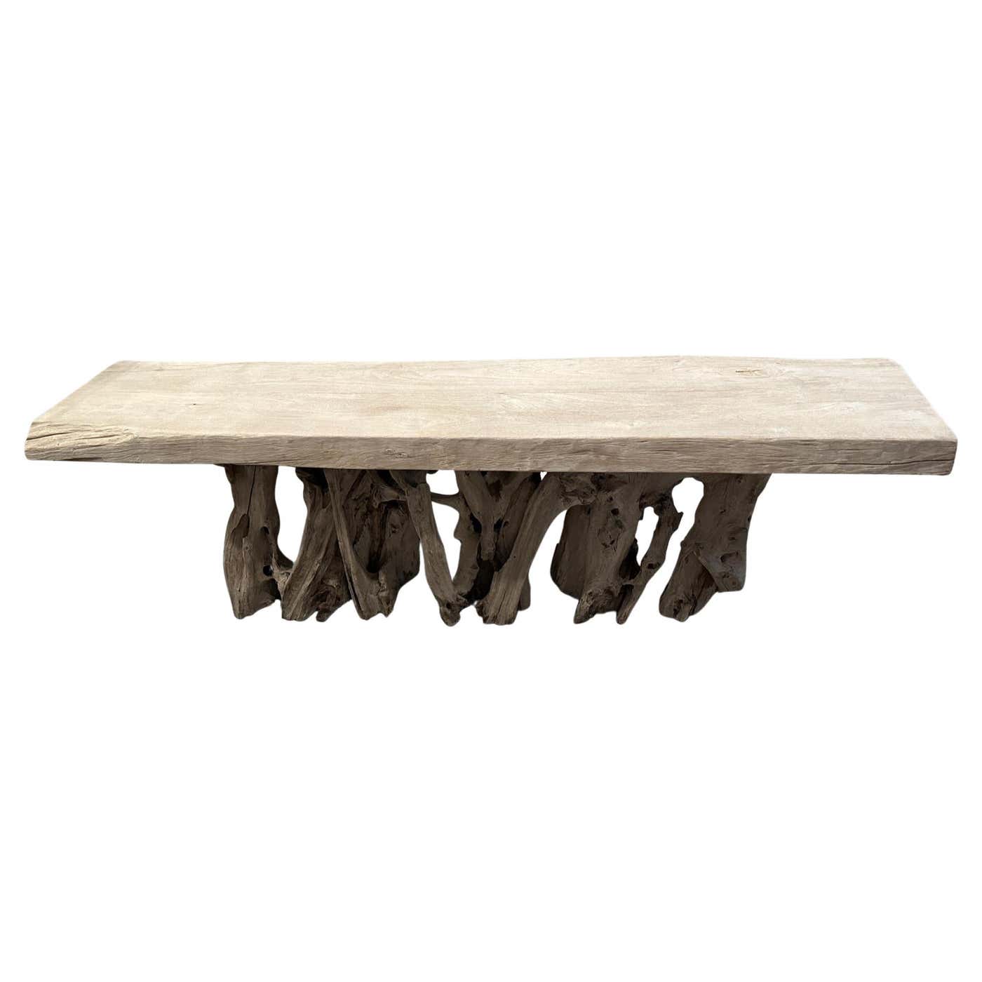 Andrianna Shamaris Monumental Organic Teak Root Console Table For Sale ...