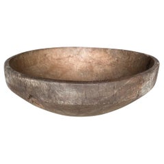 Monumental Sculptural Antique Wood Bowl