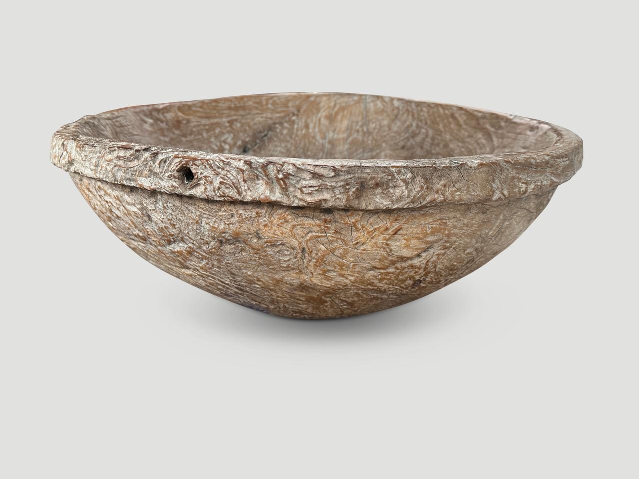 Organic Modern Andrianna Shamaris Monumental Sculptural Rare Teak Wood Bowl For Sale