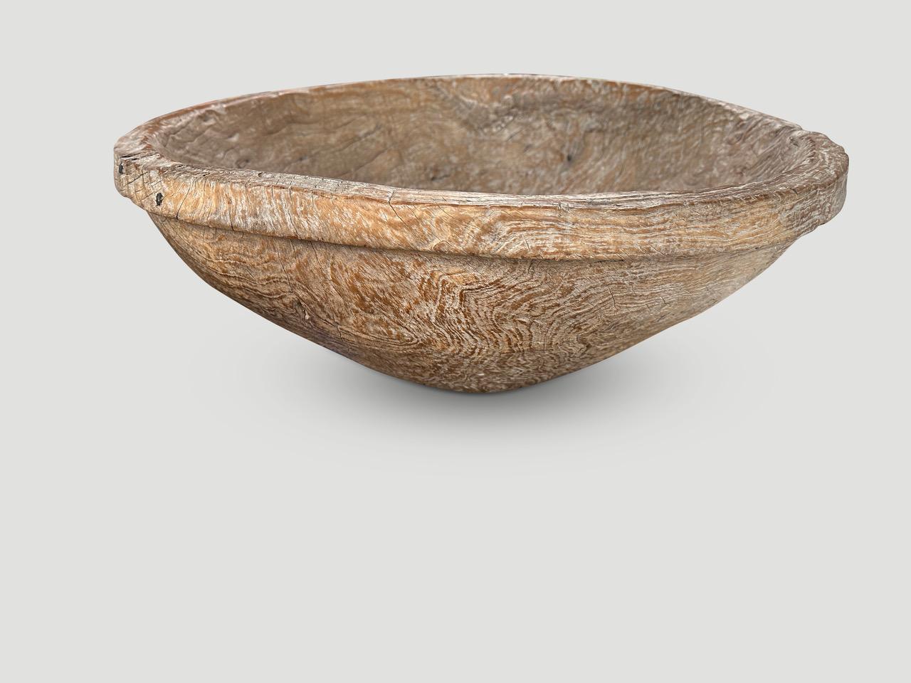 Andrianna Shamaris Monumental Sculptural Rare Teak Wood Bowl For Sale 1