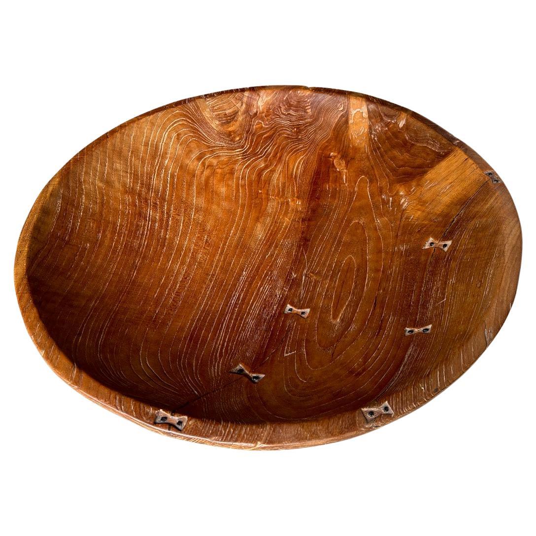 Andrianna Shamaris Monumental Sculptural Rare Teak Wood Bowl