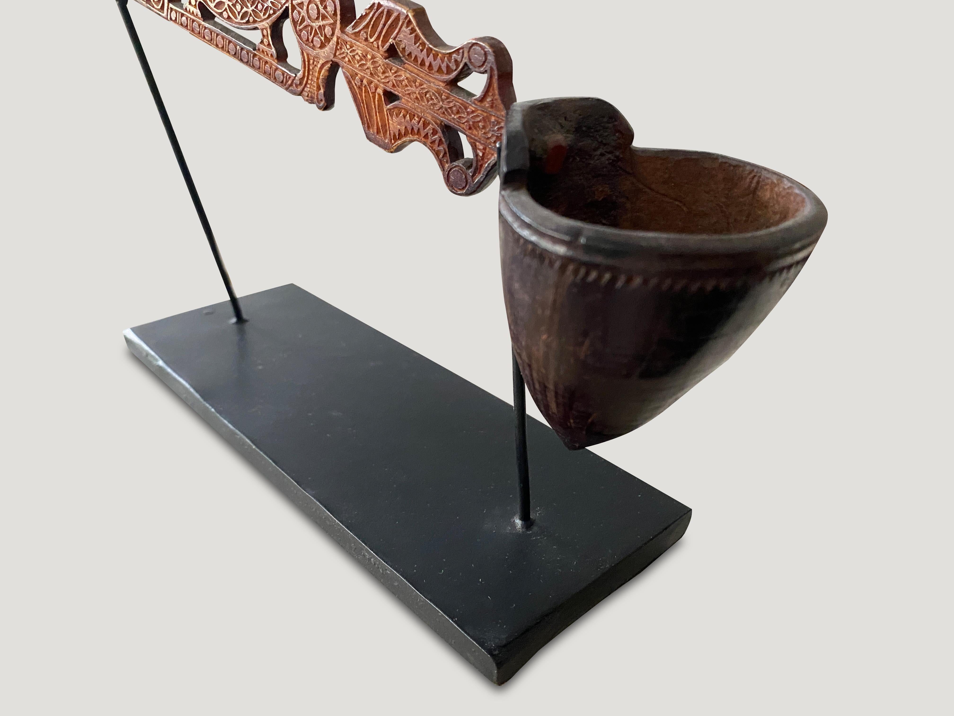 Andrianna Shamaris Museum Quality Hand Carved Wooden Ladle In Excellent Condition In New York, NY