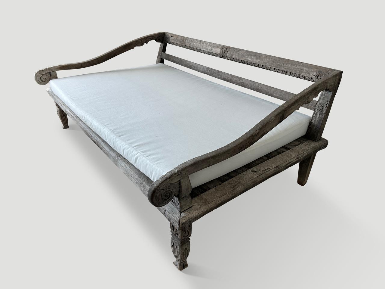 Wood Andrianna Shamaris Museum Quality Rare Antique Day Bed For Sale