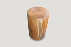 Andrianna Shamaris Teak Wood Pedestal Table, 16-Inch Modern Design