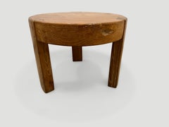 Andrianna Shamaris Natural Teak Wood Round Side Table