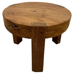 Andrianna Shamaris Natural Teak Wood Round Side Table