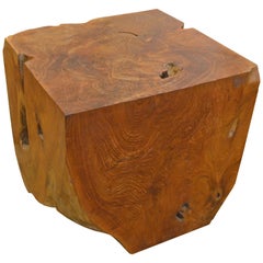 Andrianna Shamaris Natural Teakwood Side Table