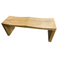Andrianna Shamaris Natural Teak Wood Wave Bench
