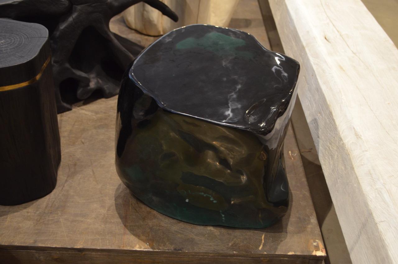 Andrianna Shamaris Obsidian Volcanic Glass Side Table at 1stDibs ...