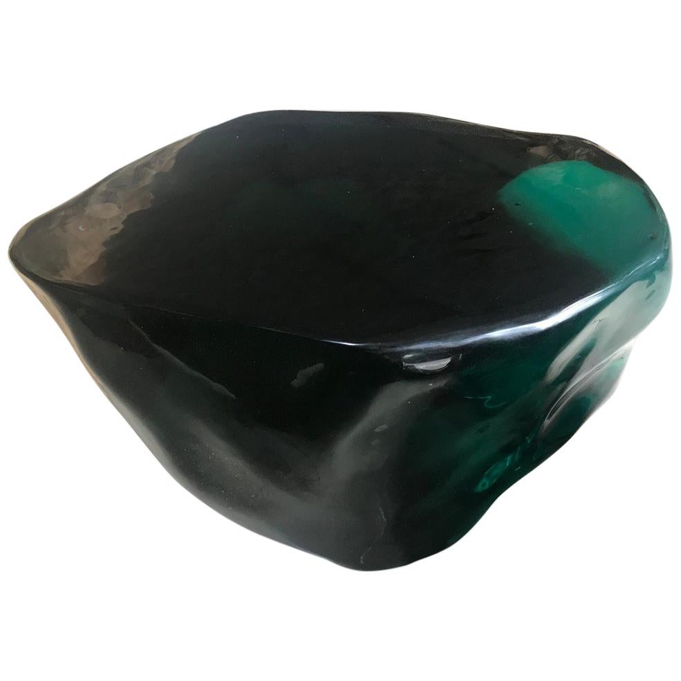 Andrianna Shamaris Obsidian Volcanic Glass Side Table