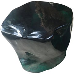 Andrianna Shamaris Obsidian Volcanic Glass Side Table