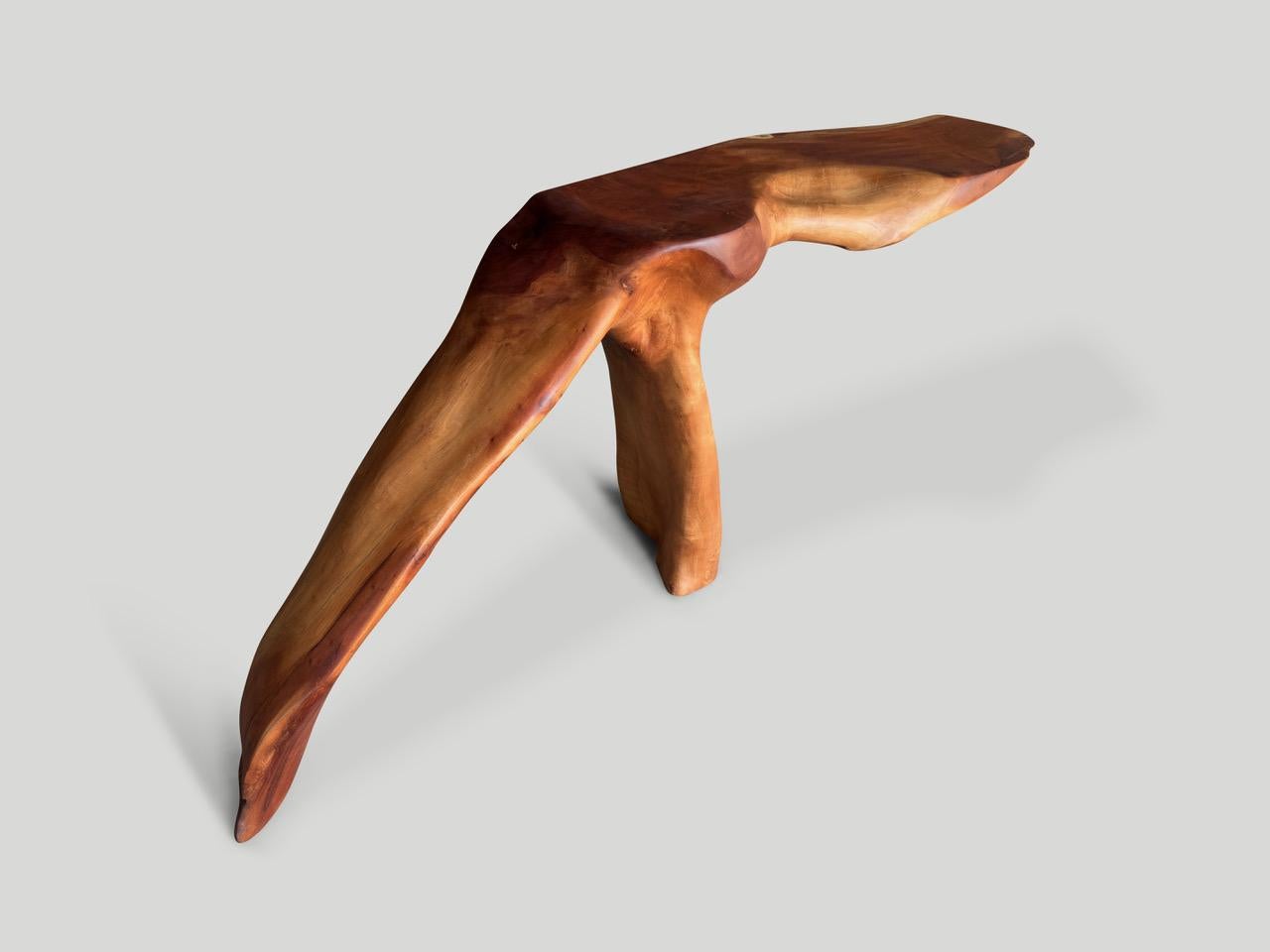 Organic Modern Andrianna Shamaris One of a Kind Mahogany Wood Console or Sculpture For Sale