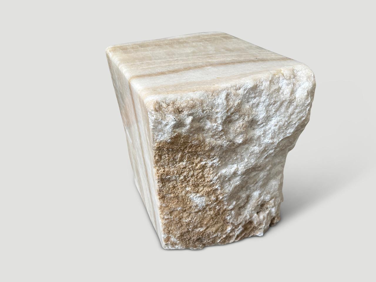 Organic Modern Andrianna Shamaris Onyx Sculptural Side Table For Sale