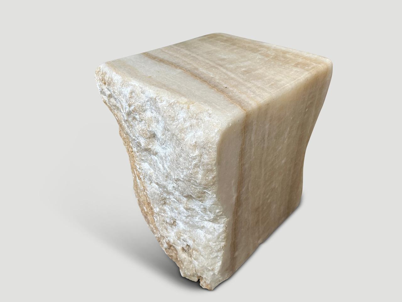 Andrianna Shamaris Onyx Sculptural Side Table In Excellent Condition For Sale In New York, NY