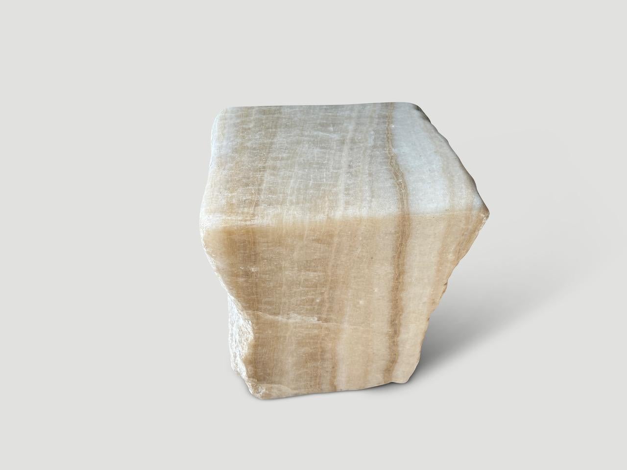 Contemporary Andrianna Shamaris Onyx Sculptural Side Table For Sale