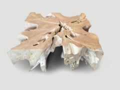 Andrianna Shamaris Organic Bleached Teak Wood Coffee Table