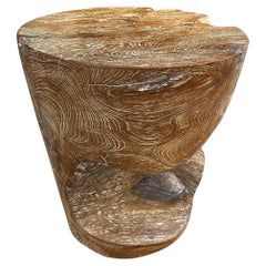 Andrianna Shamaris Organic Cerused Teak Wood Side Table