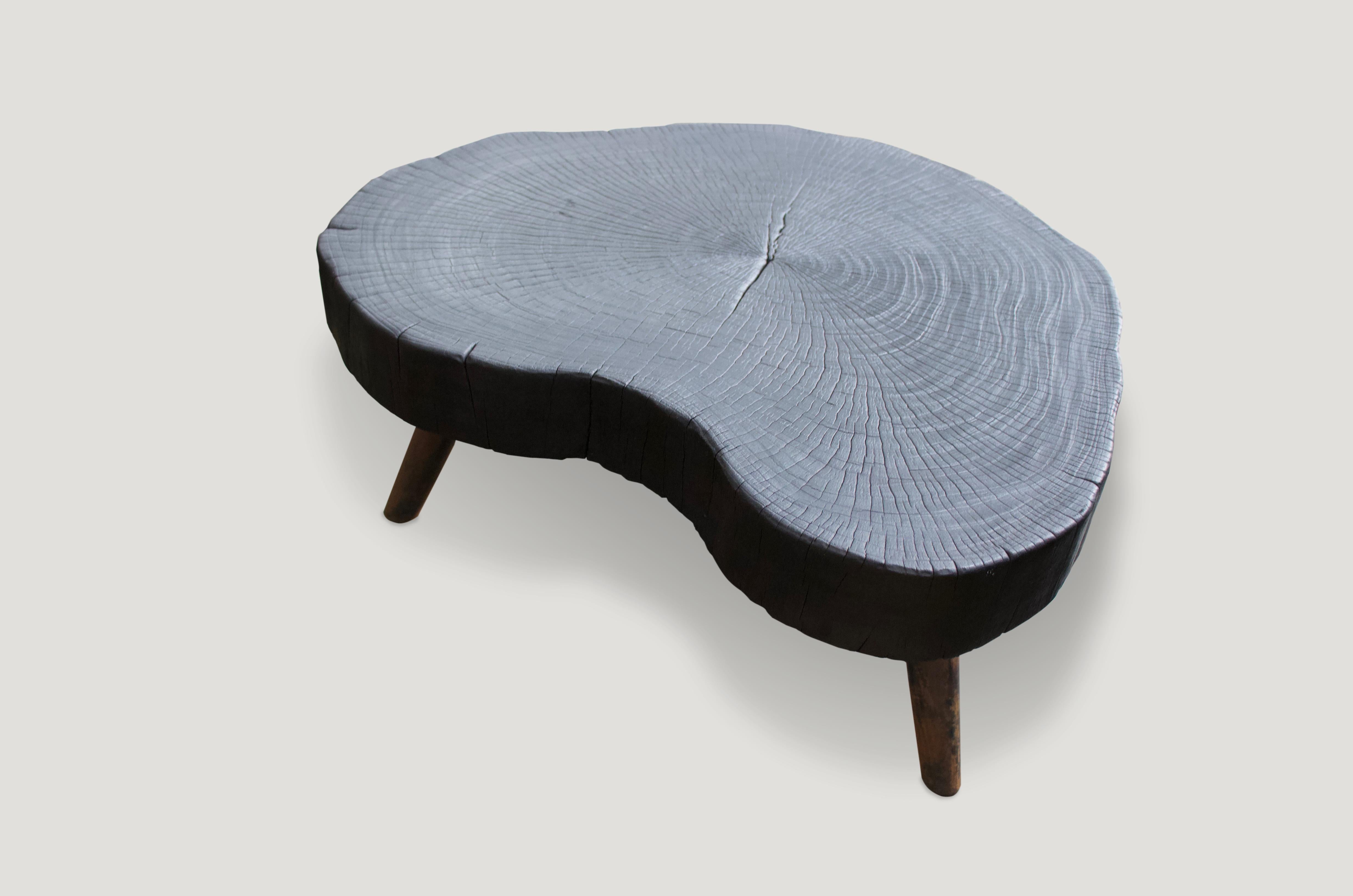 Organic Modern Andrianna Shamaris Organic Charred Teak Wood Coffee Table