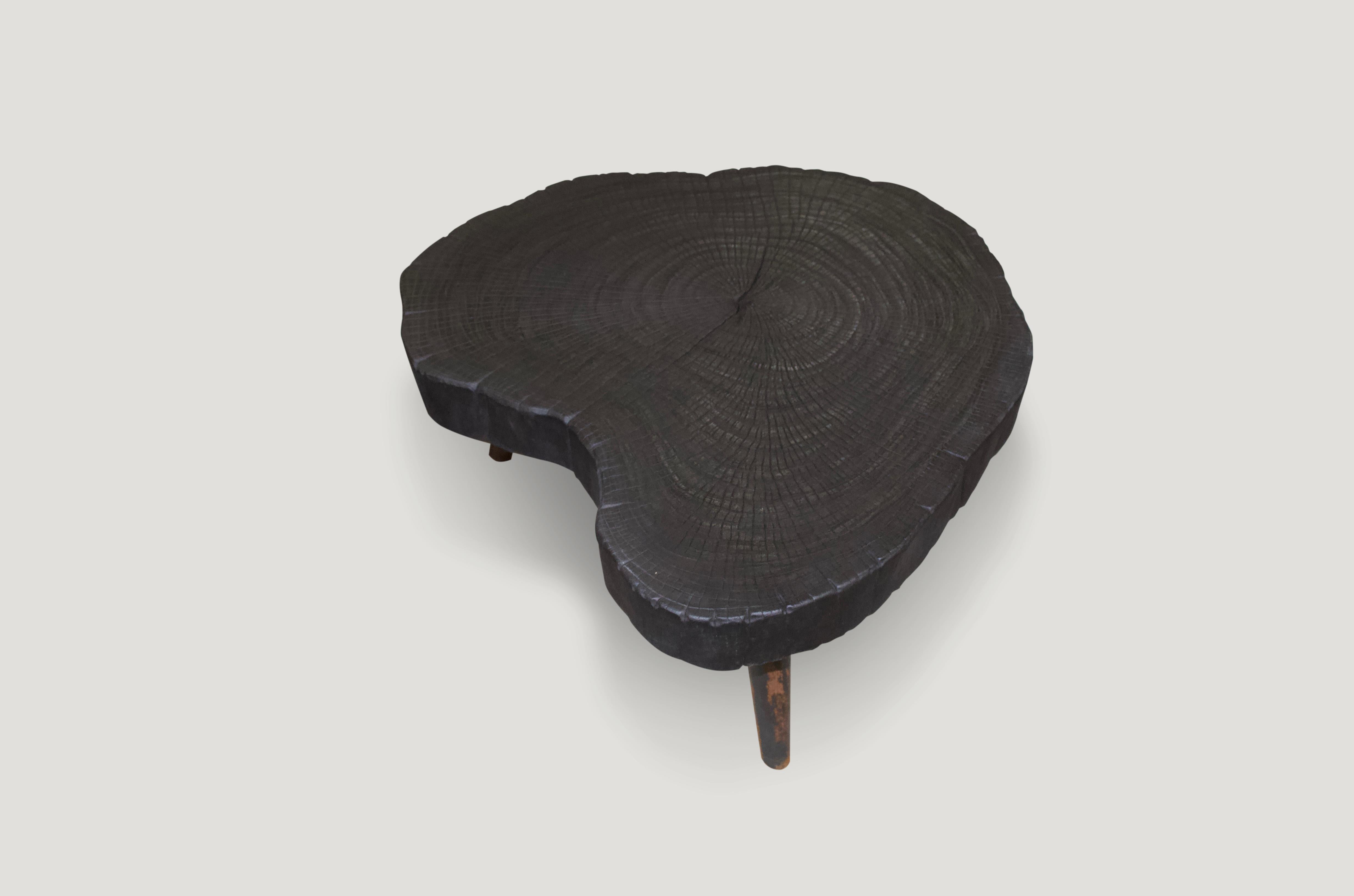 Andrianna Shamaris Organic Charred Teak Wood Coffee Table In Excellent Condition In New York, NY