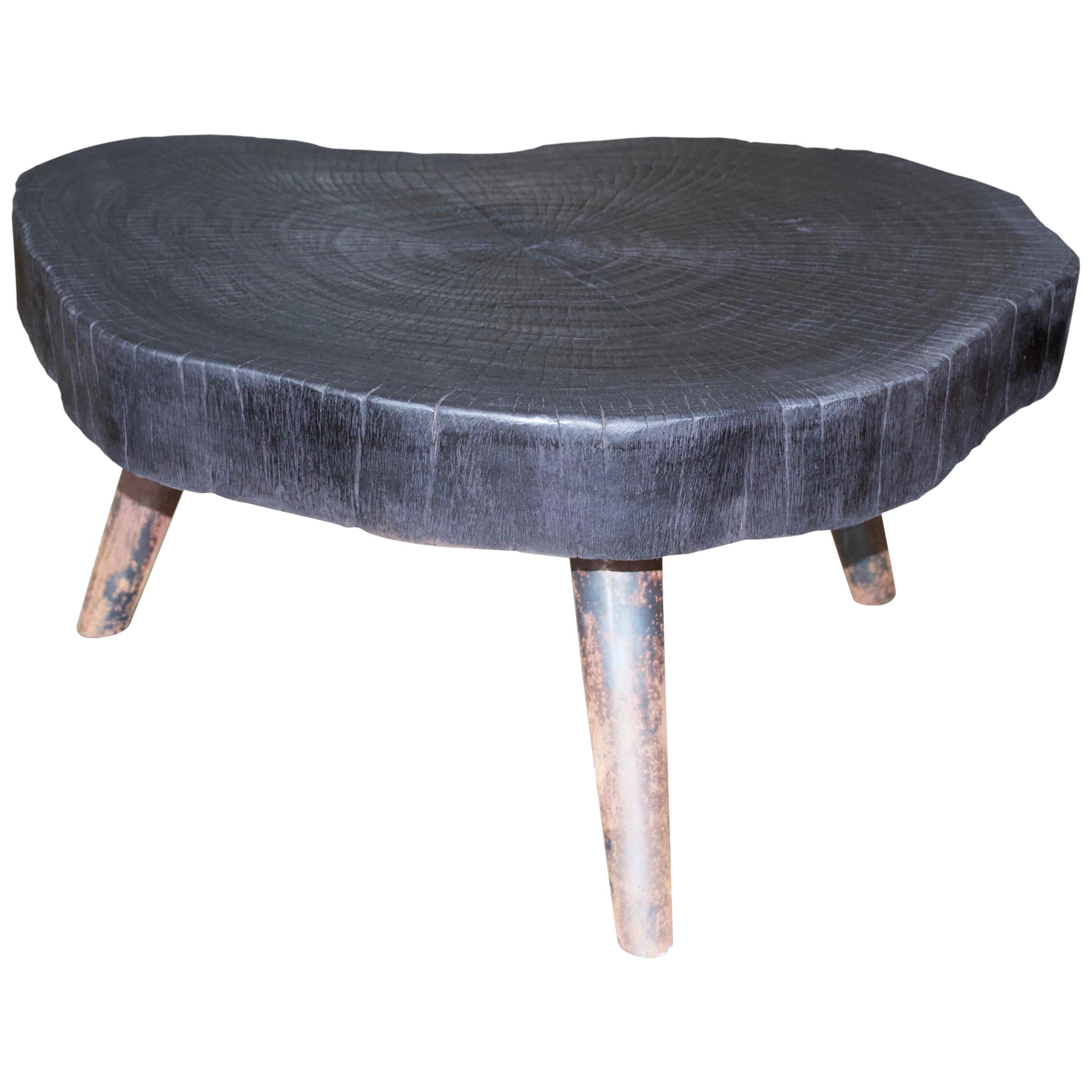 Andrianna Shamaris Organic Charred Teak Wood Coffee Table