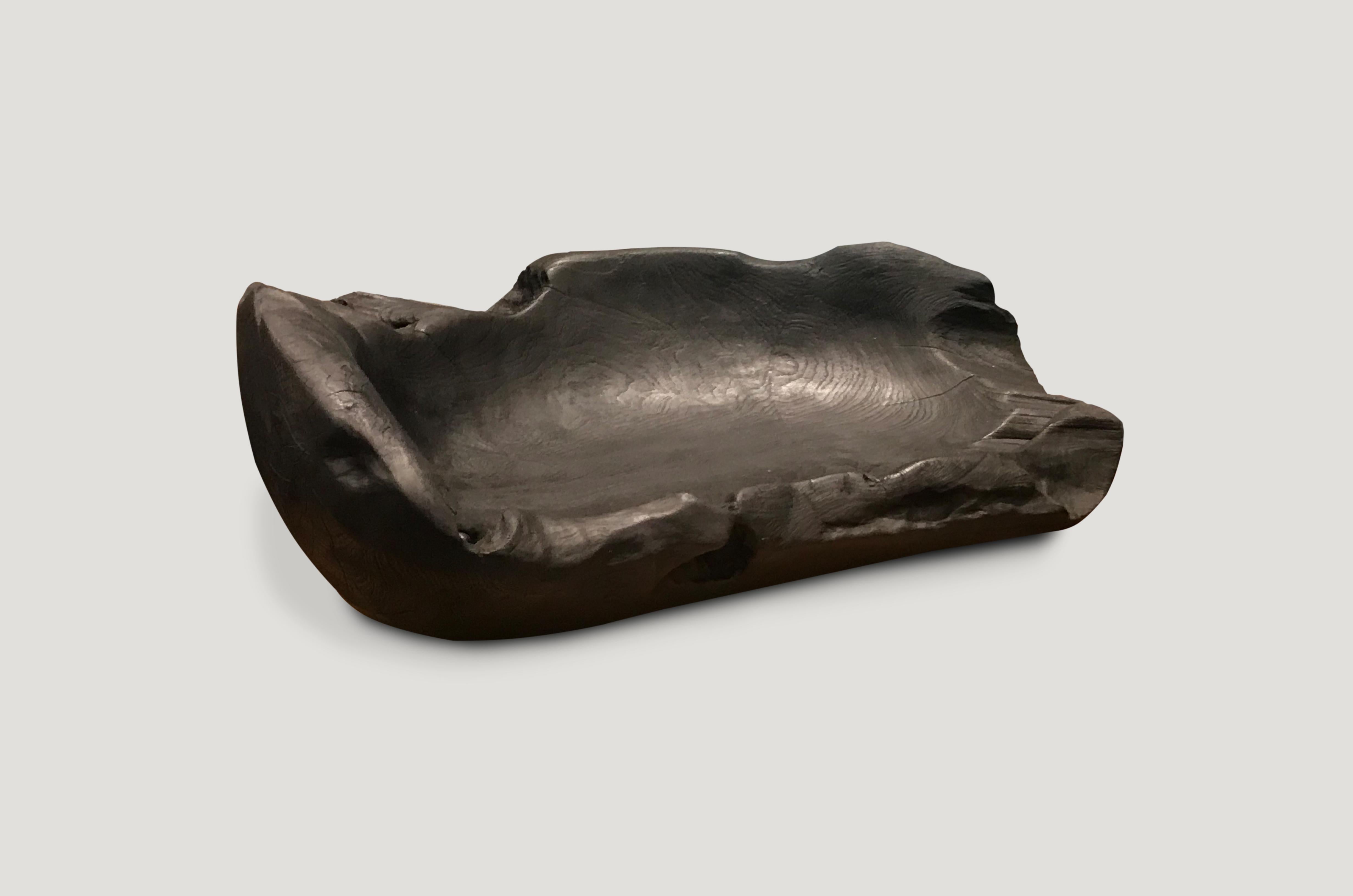 Andrianna Shamaris Organic Charred Teak Wood Vessel In Excellent Condition For Sale In New York, NY