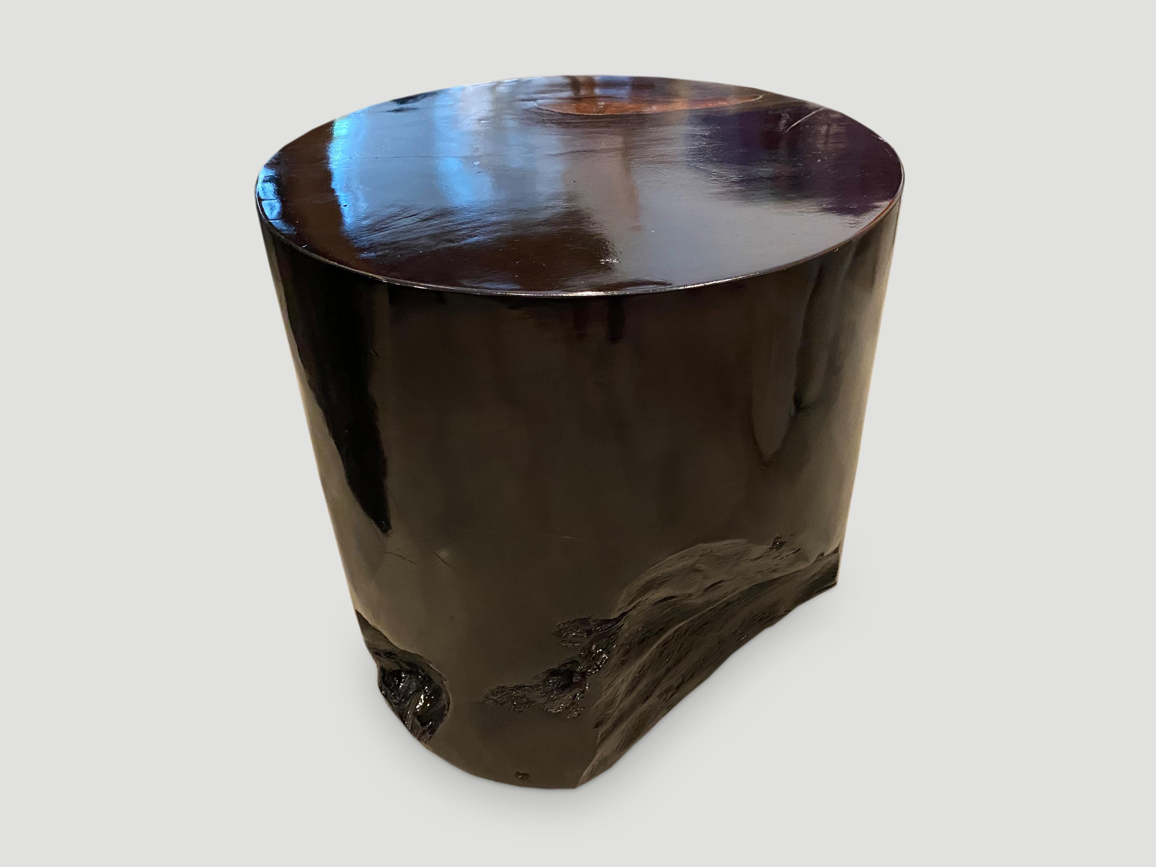 Andrianna Shamaris Organic Cracked Resin and Teak Wood Side Table In Excellent Condition In New York, NY
