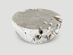 Andrianna Shamaris Organic Drum Shape Teak Wood Coffee Table